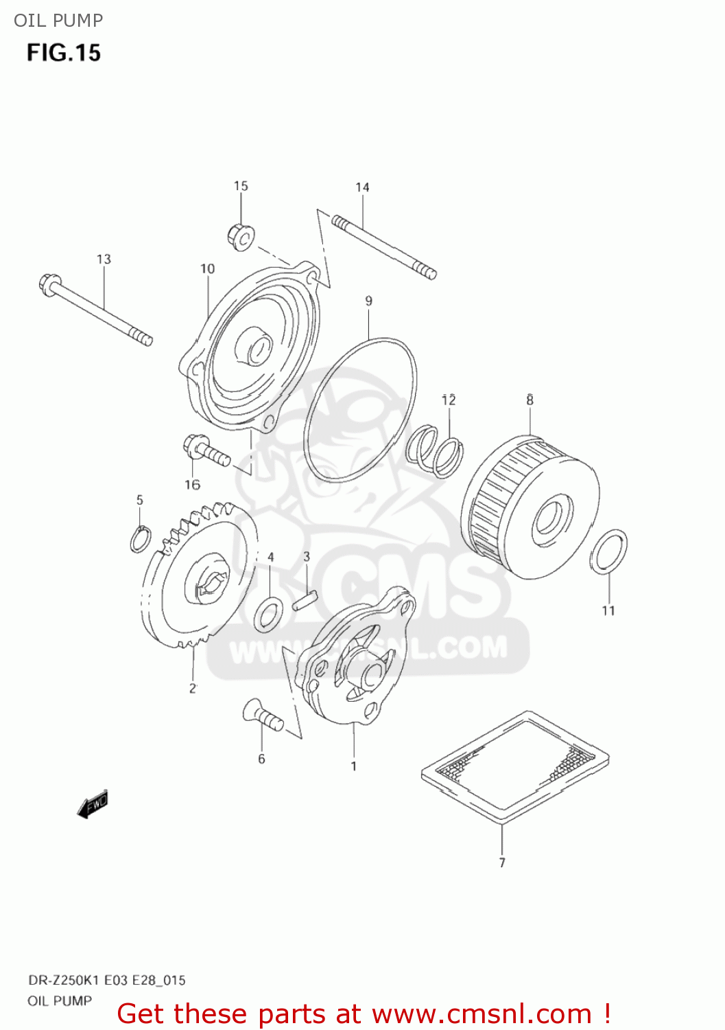 OIL PUMP DR-Z250 2002 (K2) USA (E03) DRZ250 DR Z250