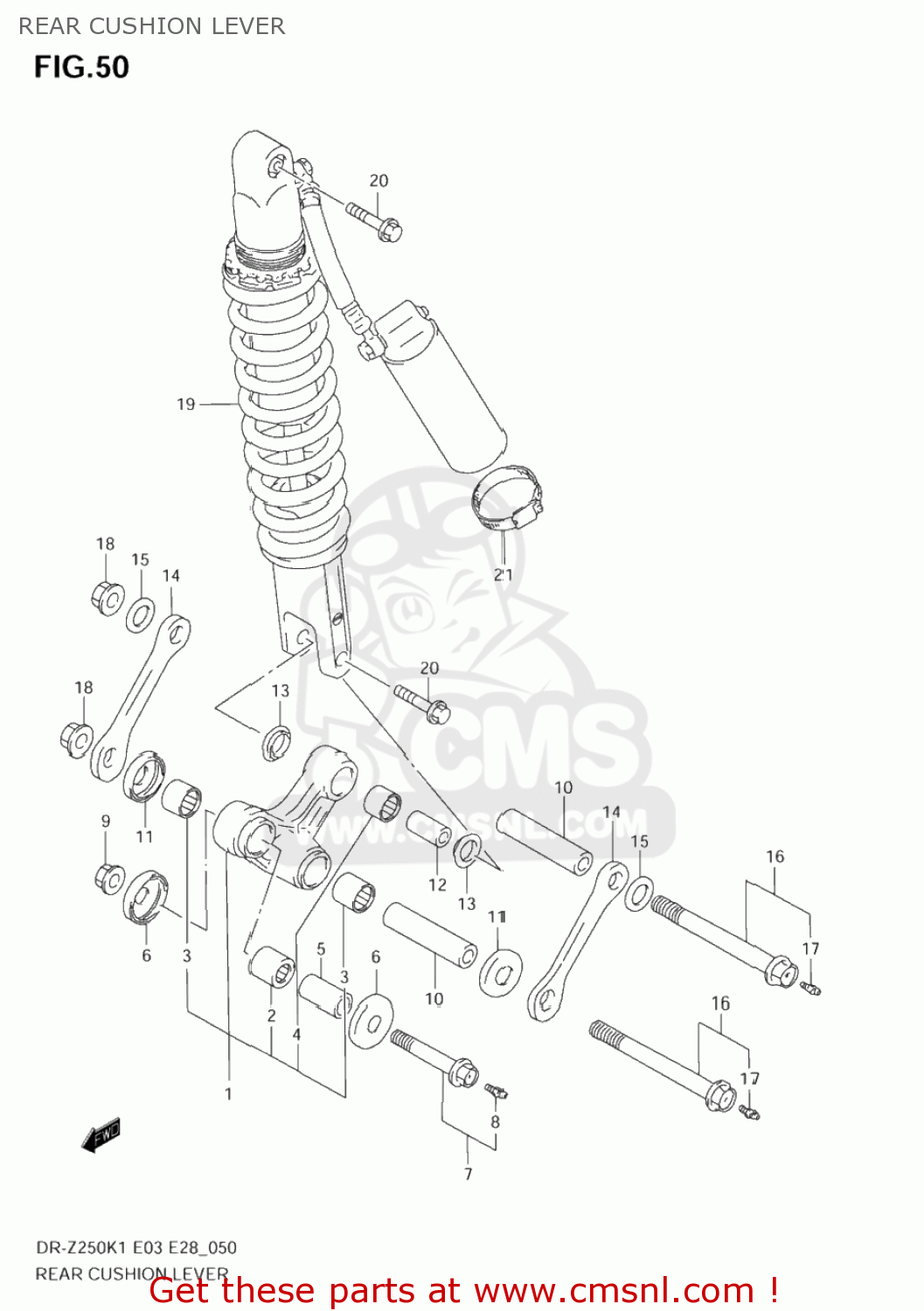 REAR CUSHION LEVER DR-Z250 2003 (K3) USA (E03) DRZ250 DR Z250