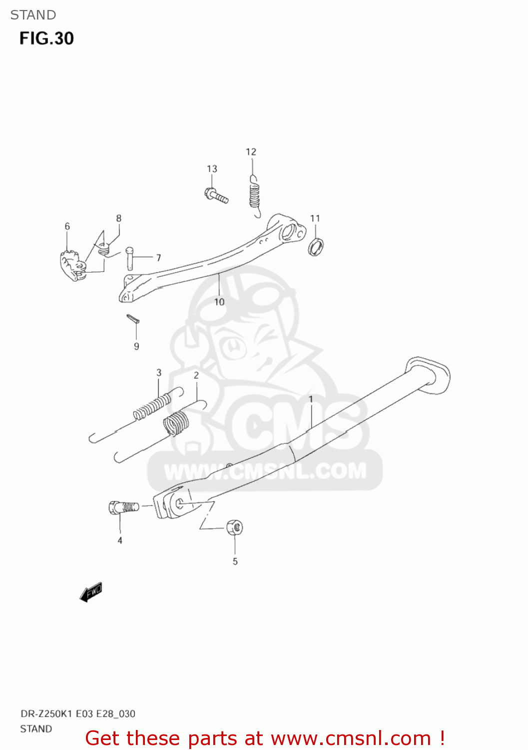 STAND DR-Z250 2003 (K3) USA (E03) DRZ250 DR Z250