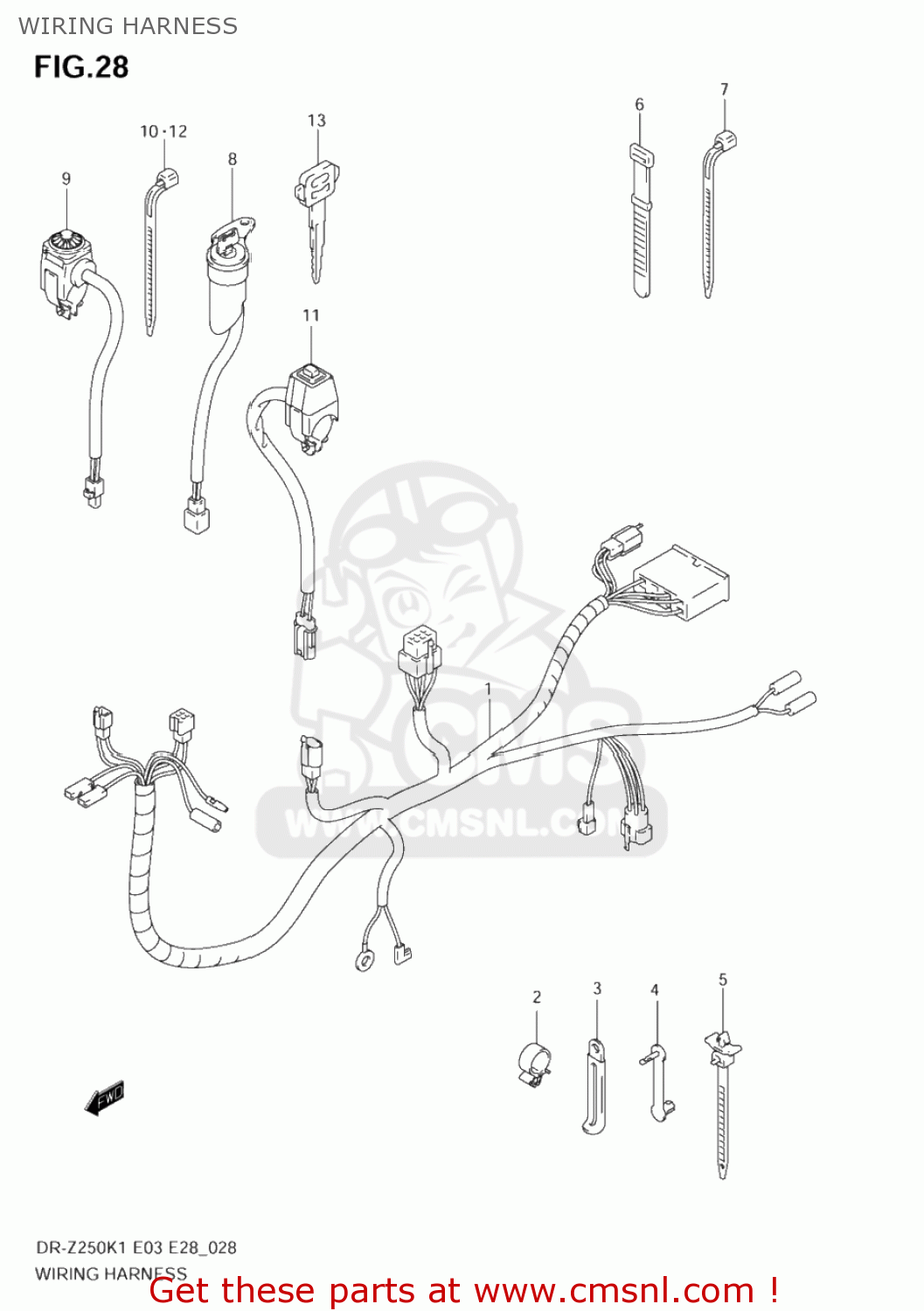 WIRING HARNESS DR-Z250 2003 (K3) USA (E03) DRZ250 DR Z250