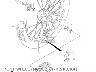 FRONT WHEEL (MODEL K1/K2/K3/K4) - DR-Z250 2003 (K3) USA (E03) DRZ250 DR Z250