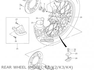 REAR WHEEL (MODEL K1/K2/K3/K4) - DR-Z250 2003 (K3) USA (E03) DRZ250 DR Z250