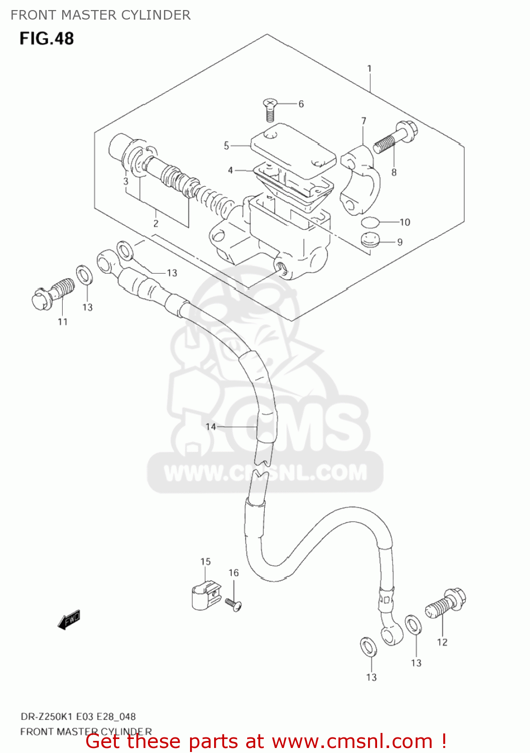 FRONT MASTER CYLINDER DR-Z250 2004 (K4) USA (E03) DRZ250 DR Z250