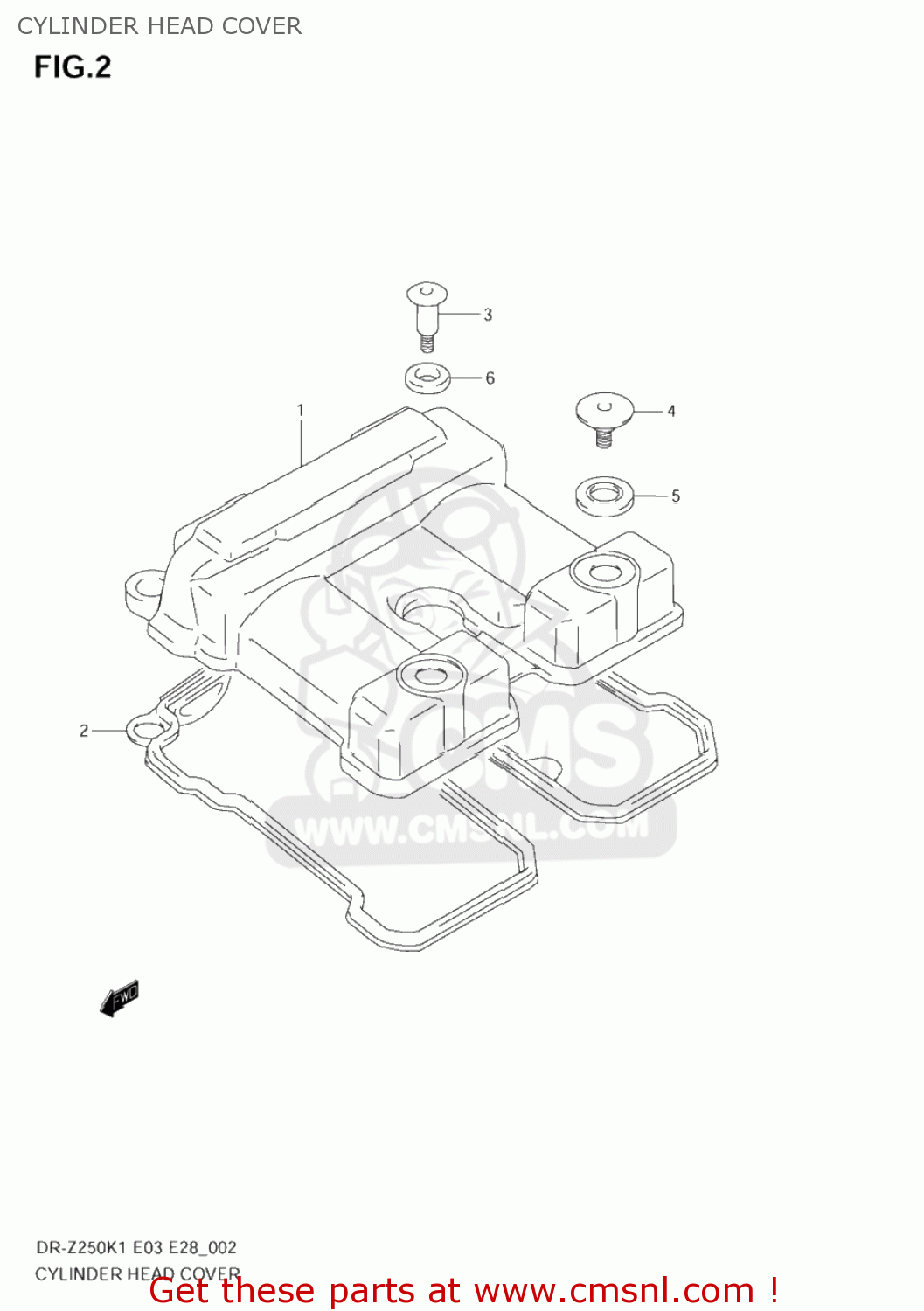 CYLINDER HEAD COVER DR-Z250 2005 (K5) USA (E03) DRZ250 DR Z250