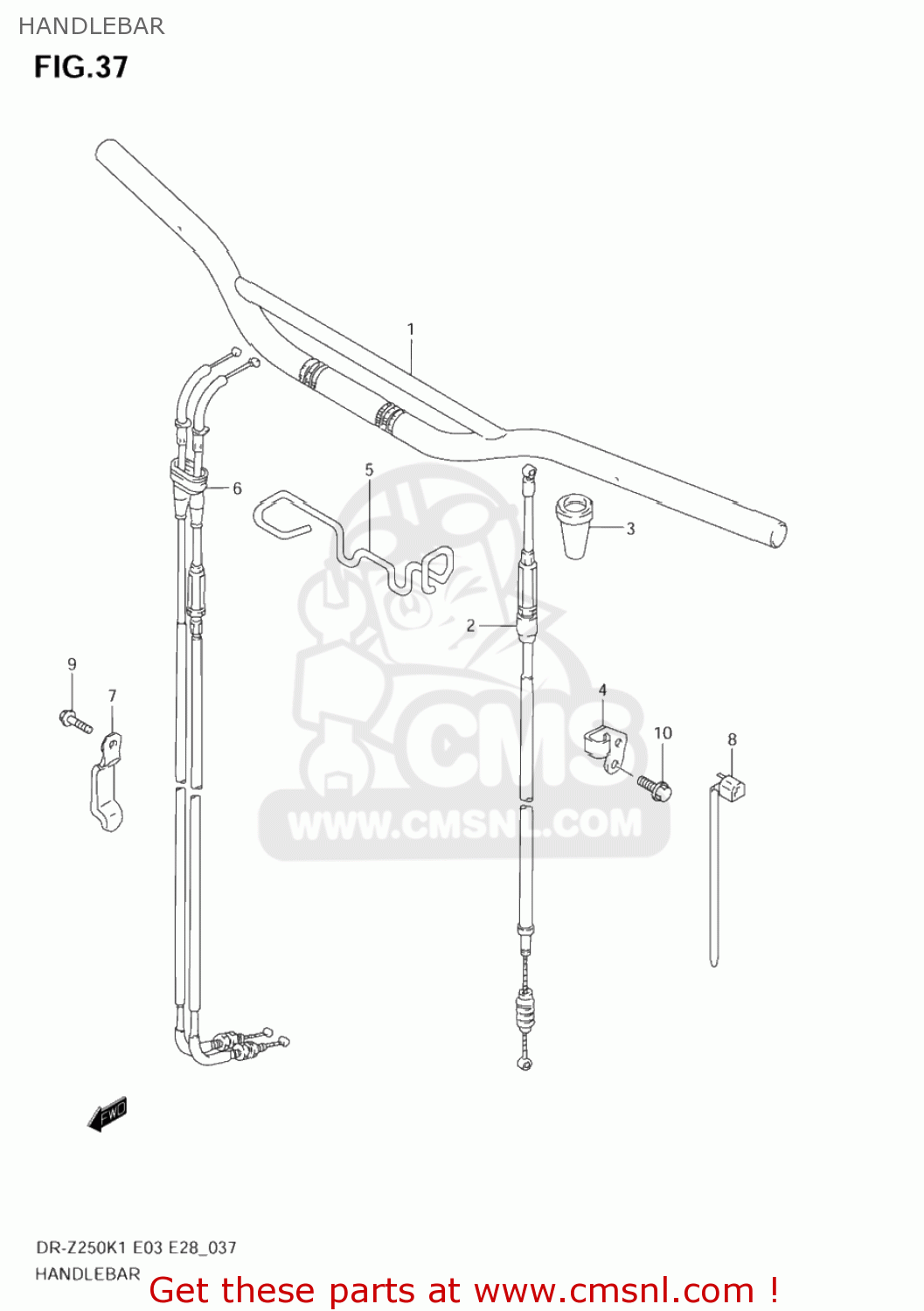HANDLEBAR DR-Z250 2005 (K5) USA (E03) DRZ250 DR Z250
