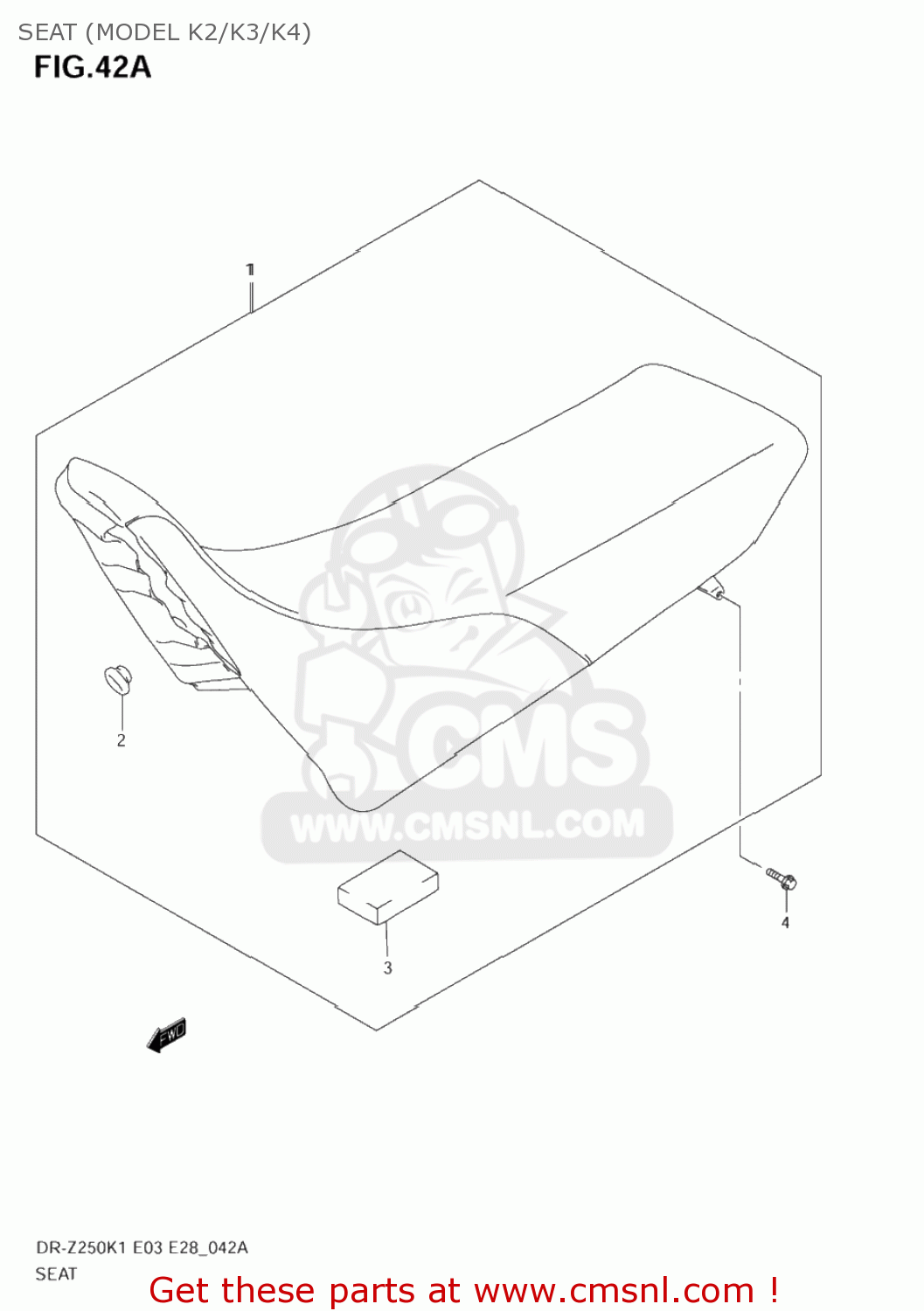 SEAT (MODEL K2/K3/K4) DR-Z250 2005 (K5) USA (E03) DRZ250 DR Z250