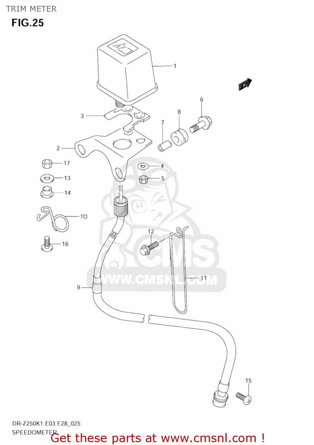 TRIM METER DR-Z250 2005 (K5) USA (E03) DRZ250 DR Z250