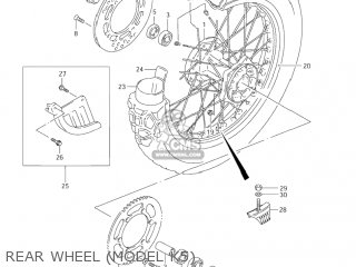 REAR WHEEL (MODEL K5) - DR-Z250 2005 (K5) USA (E03) DRZ250 DR Z250
