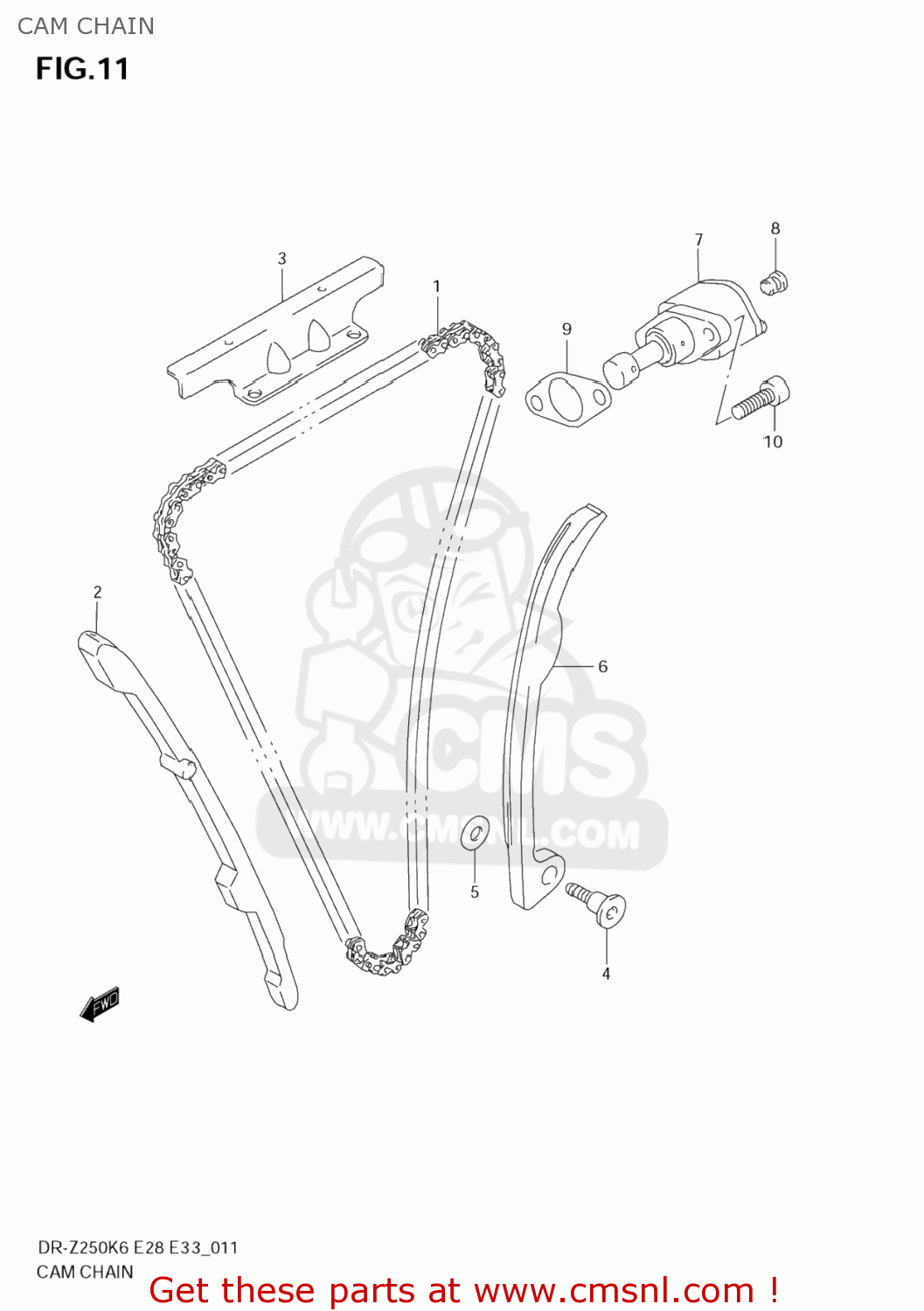 CAM CHAIN DR-Z250 2006 (K6) USA (E03) DRZ250 DR Z250