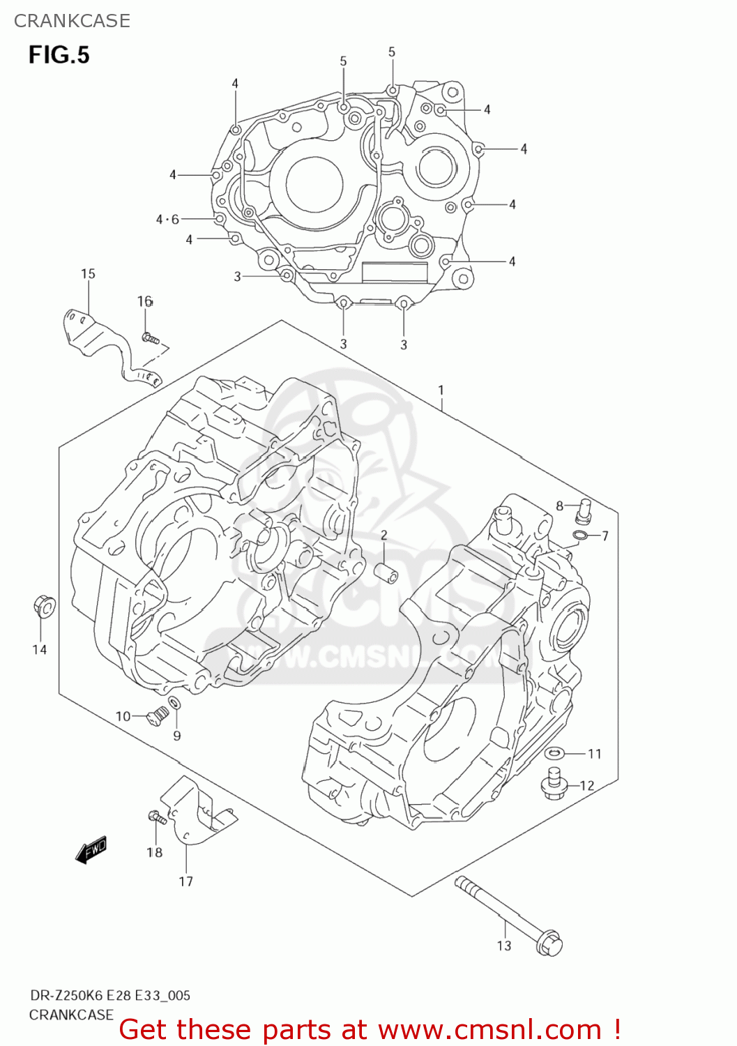 CRANKCASE DR-Z250 2006 (K6) USA (E03) DRZ250 DR Z250