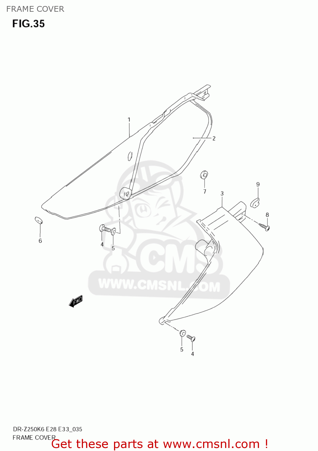FRAME COVER DR-Z250 2006 (K6) USA (E03) DRZ250 DR Z250