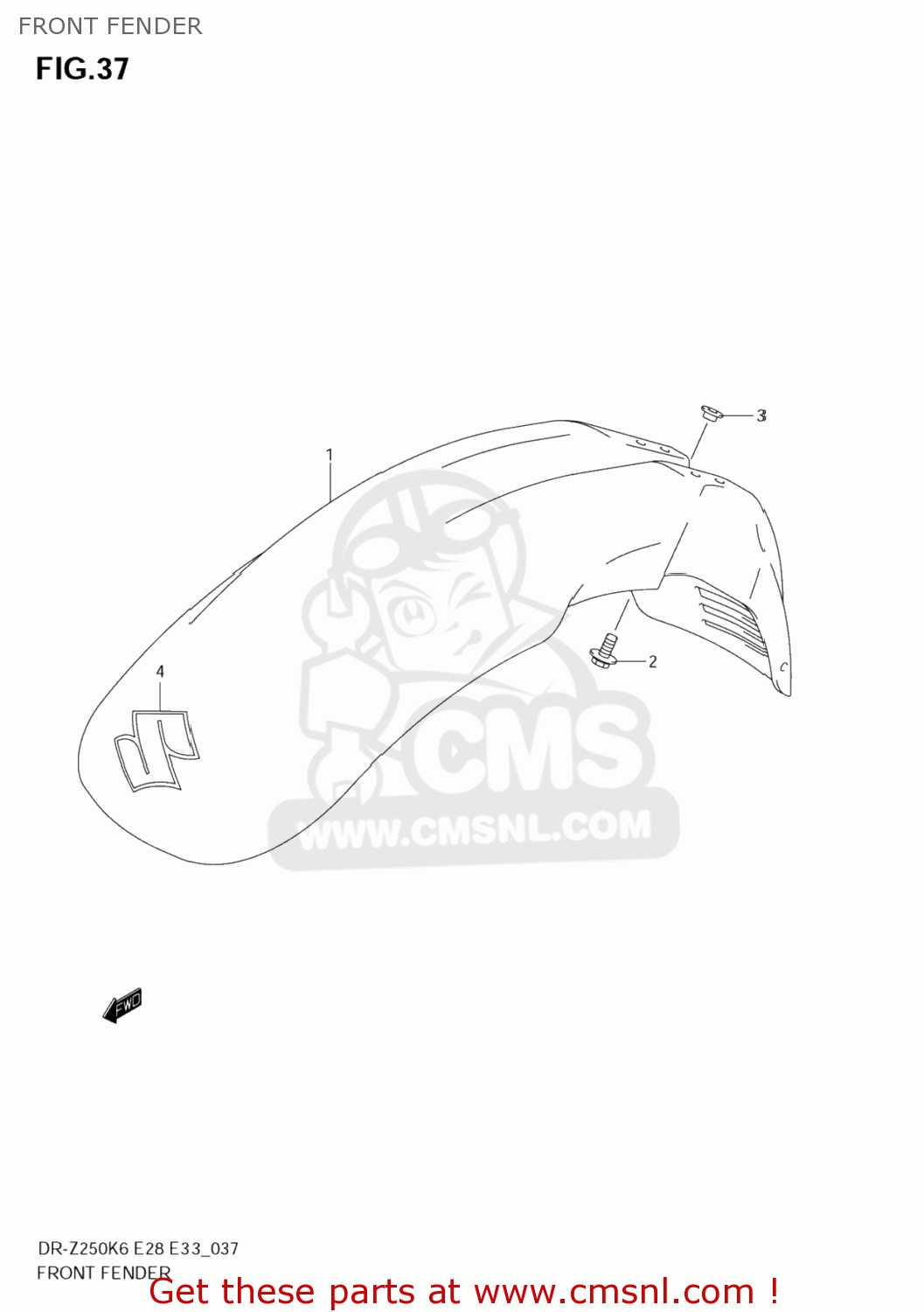 FRONT FENDER DR-Z250 2006 (K6) USA (E03) DRZ250 DR Z250