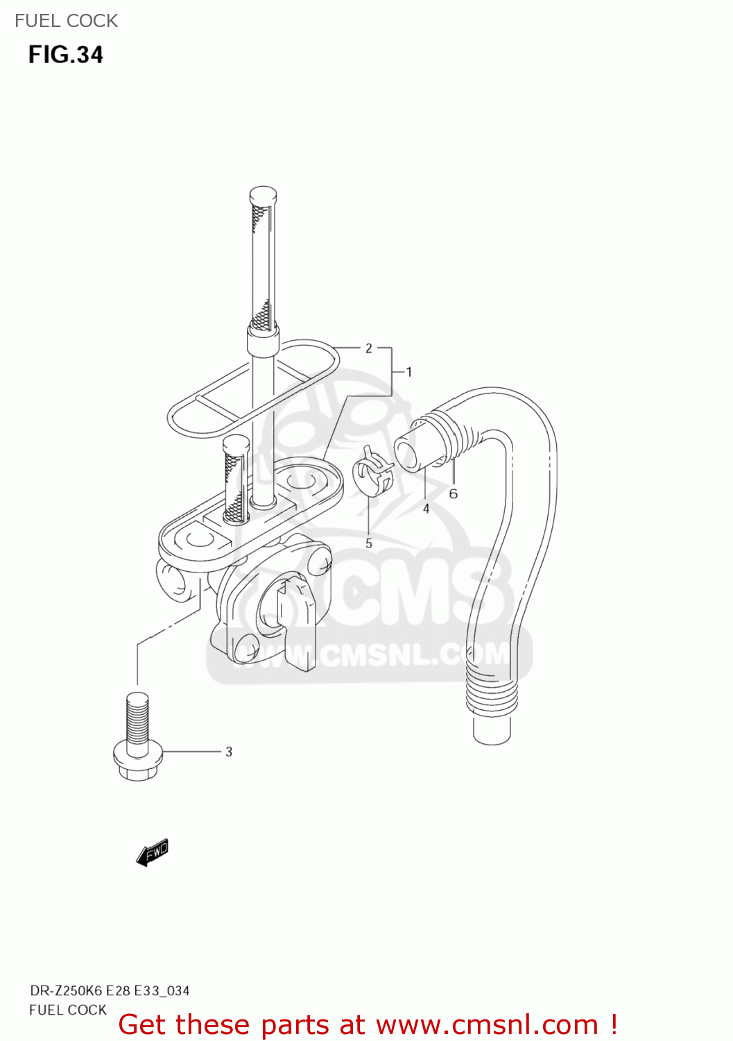 FUEL COCK DR-Z250 2006 (K6) USA (E03) DRZ250 DR Z250