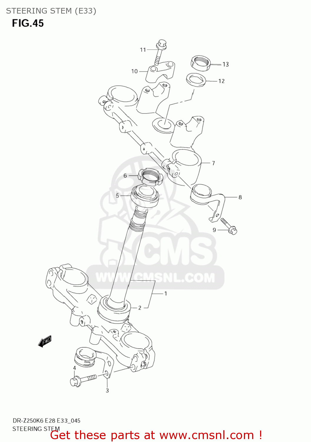 STEERING STEM (E33) DR-Z250 2006 (K6) USA (E03) DRZ250 DR Z250