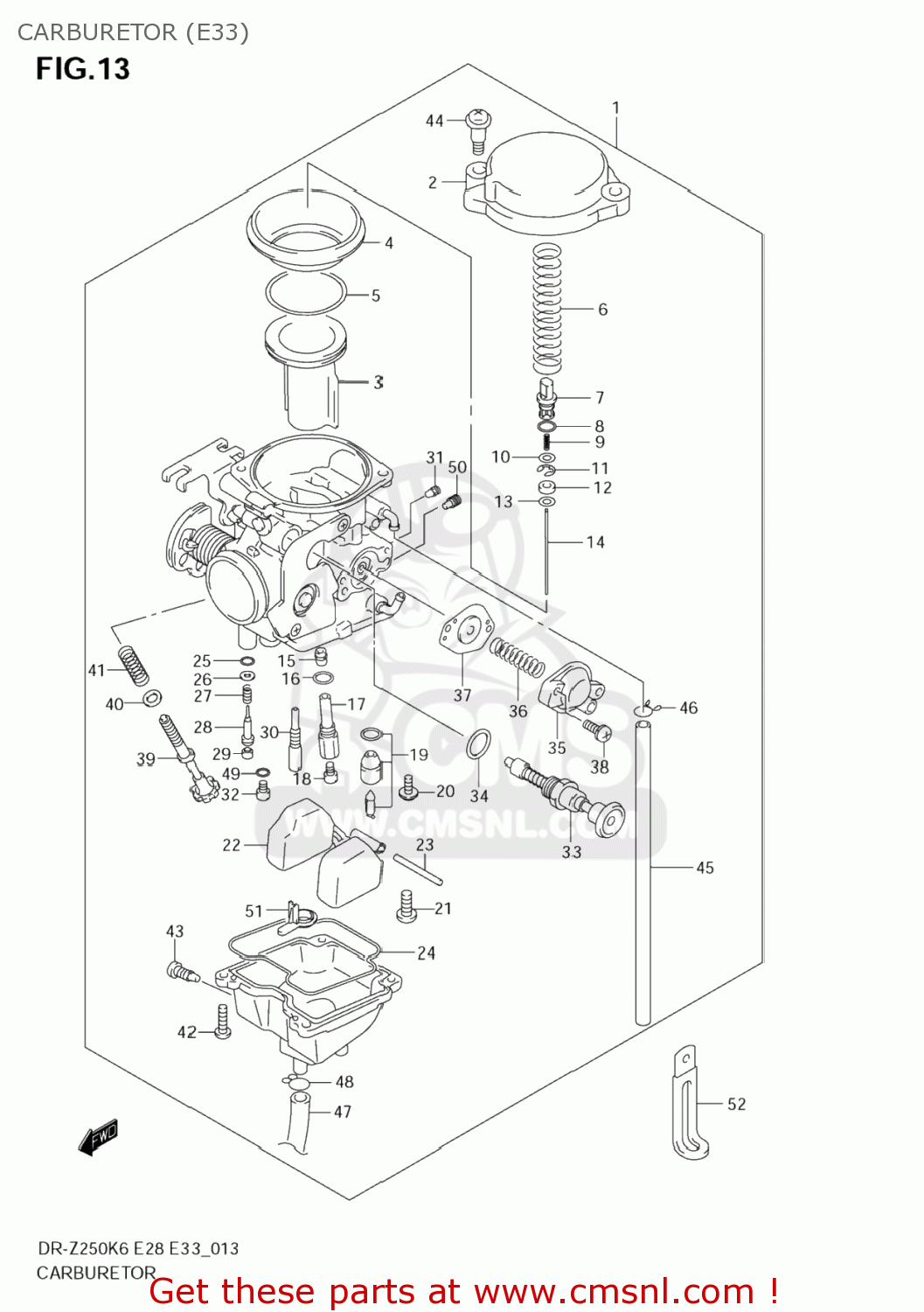Suzuki DRZ250 2007 (K7) USA (E03) DRZ250 DR Z250 CARBURETOR (E33
