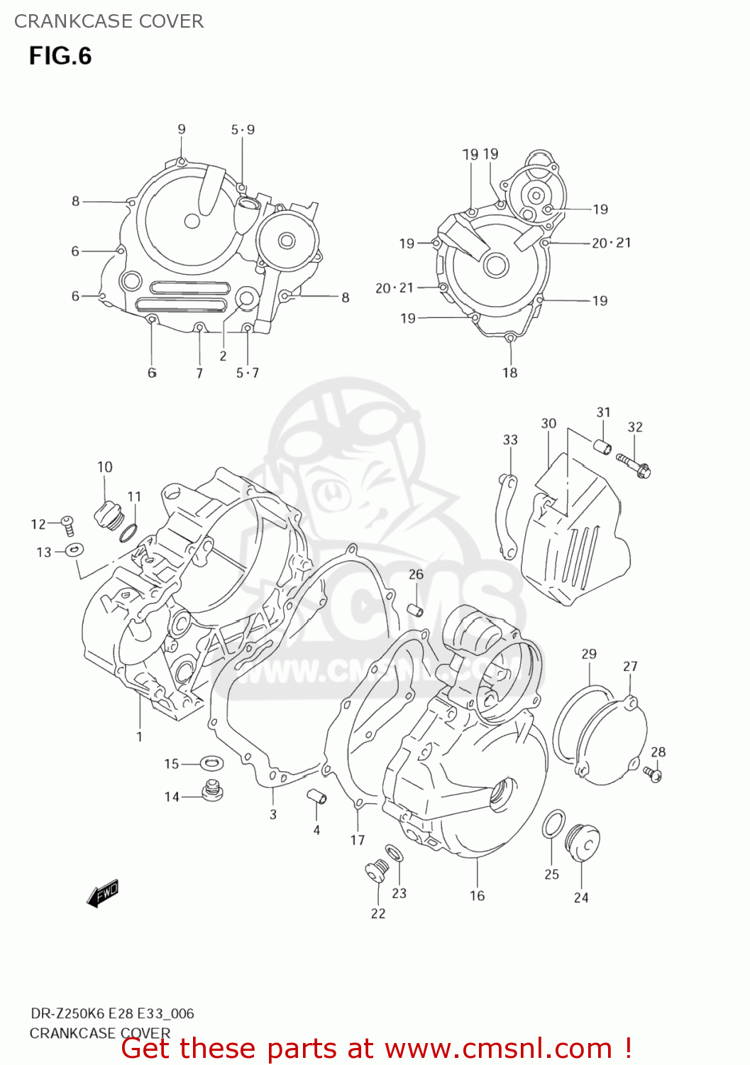 CRANKCASE COVER DR-Z250 2007 (K7) USA (E03) DRZ250 DR Z250