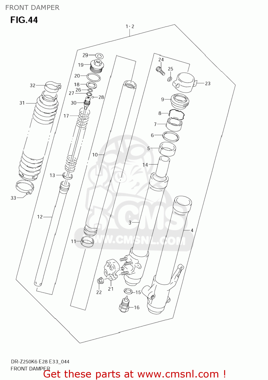 FRONT DAMPER DR-Z250 2007 (K7) USA (E03) DRZ250 DR Z250