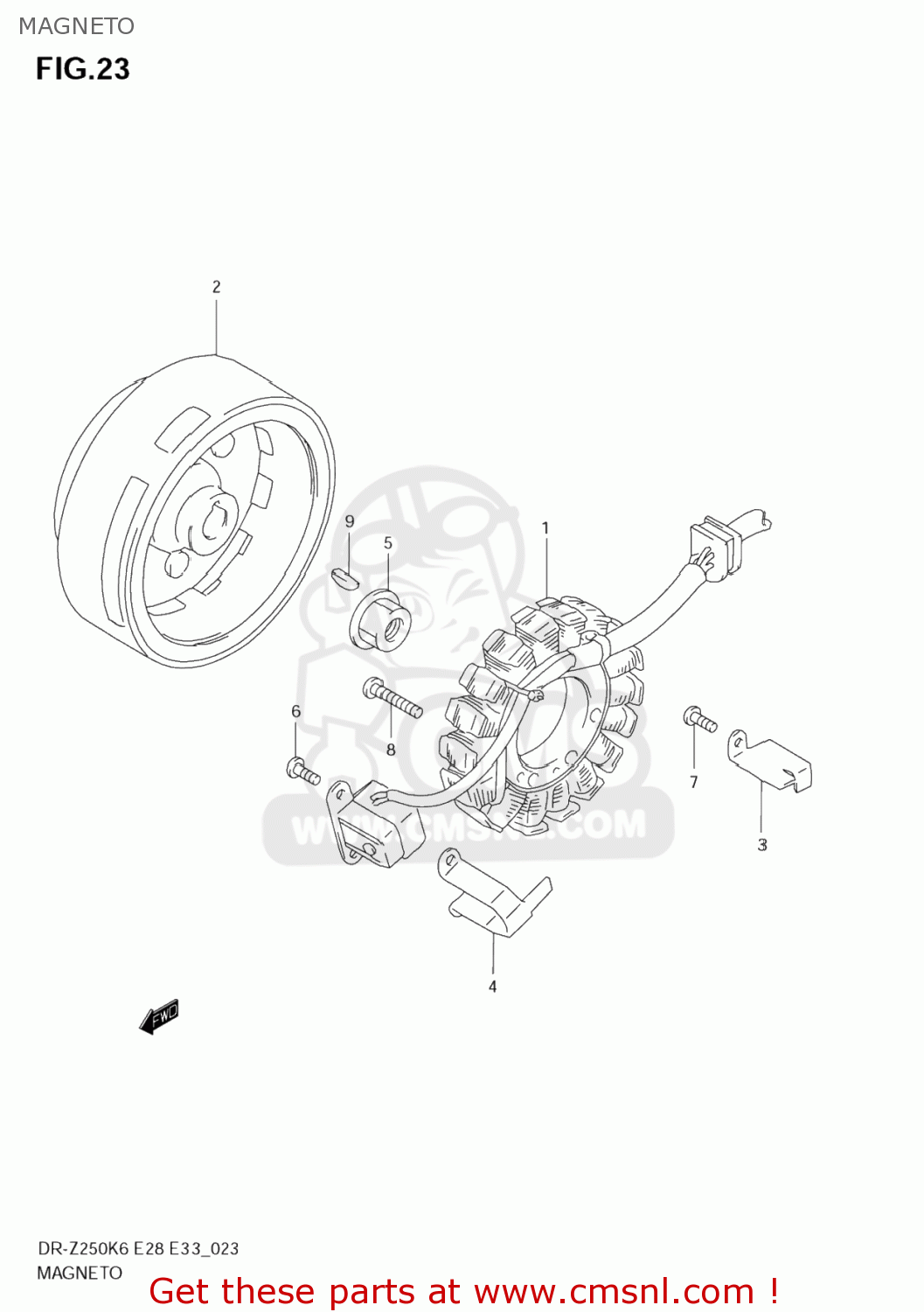 MAGNETO DR-Z250 2007 (K7) USA (E03) DRZ250 DR Z250