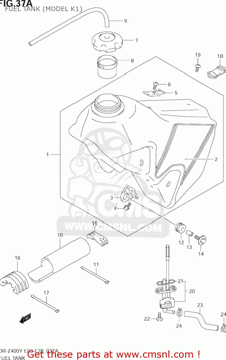 FUEL TANK (MODEL K1) DR-Z400 2000 (Y) USA (E03) DRZ400 DR Z400