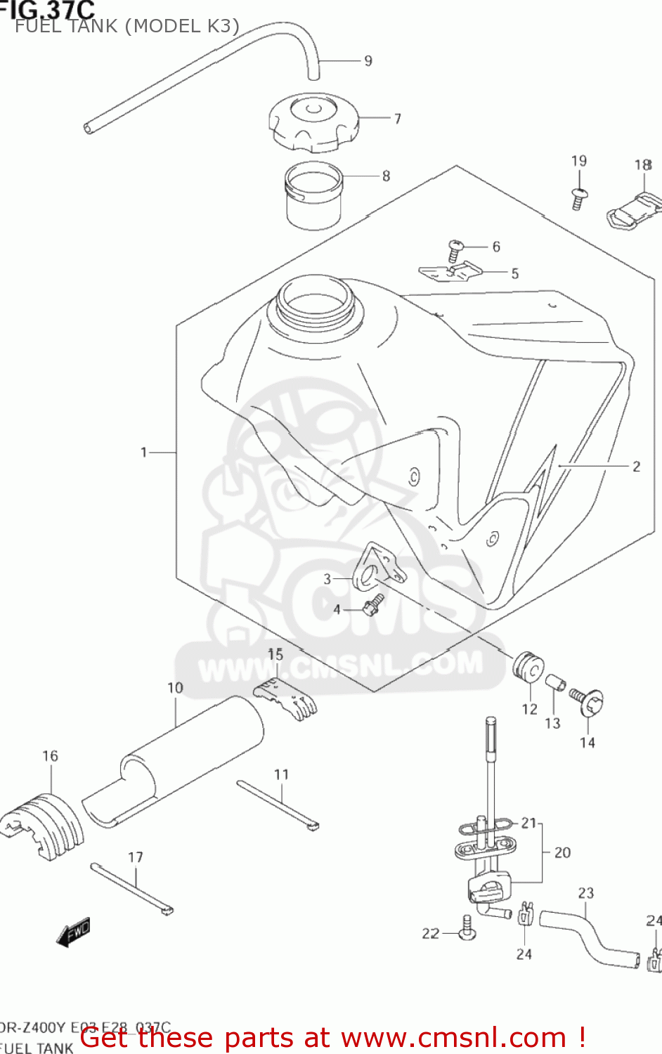 FUEL TANK (MODEL K3) DR-Z400 2000 (Y) USA (E03) DRZ400 DR Z400