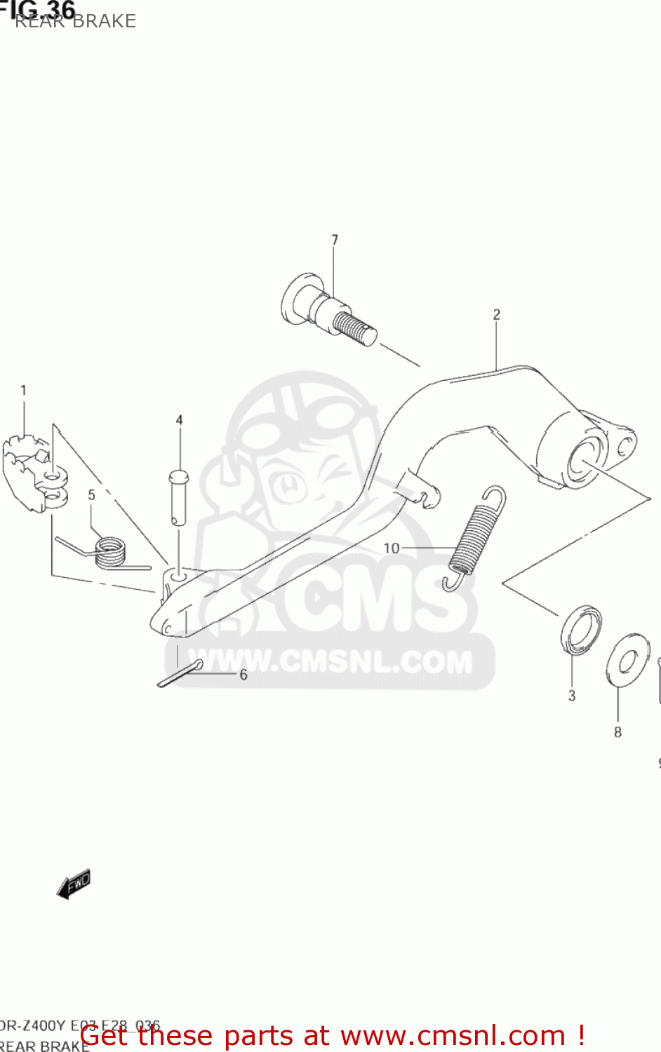 REAR BRAKE DR-Z400 2000 (Y) USA (E03) DRZ400 DR Z400