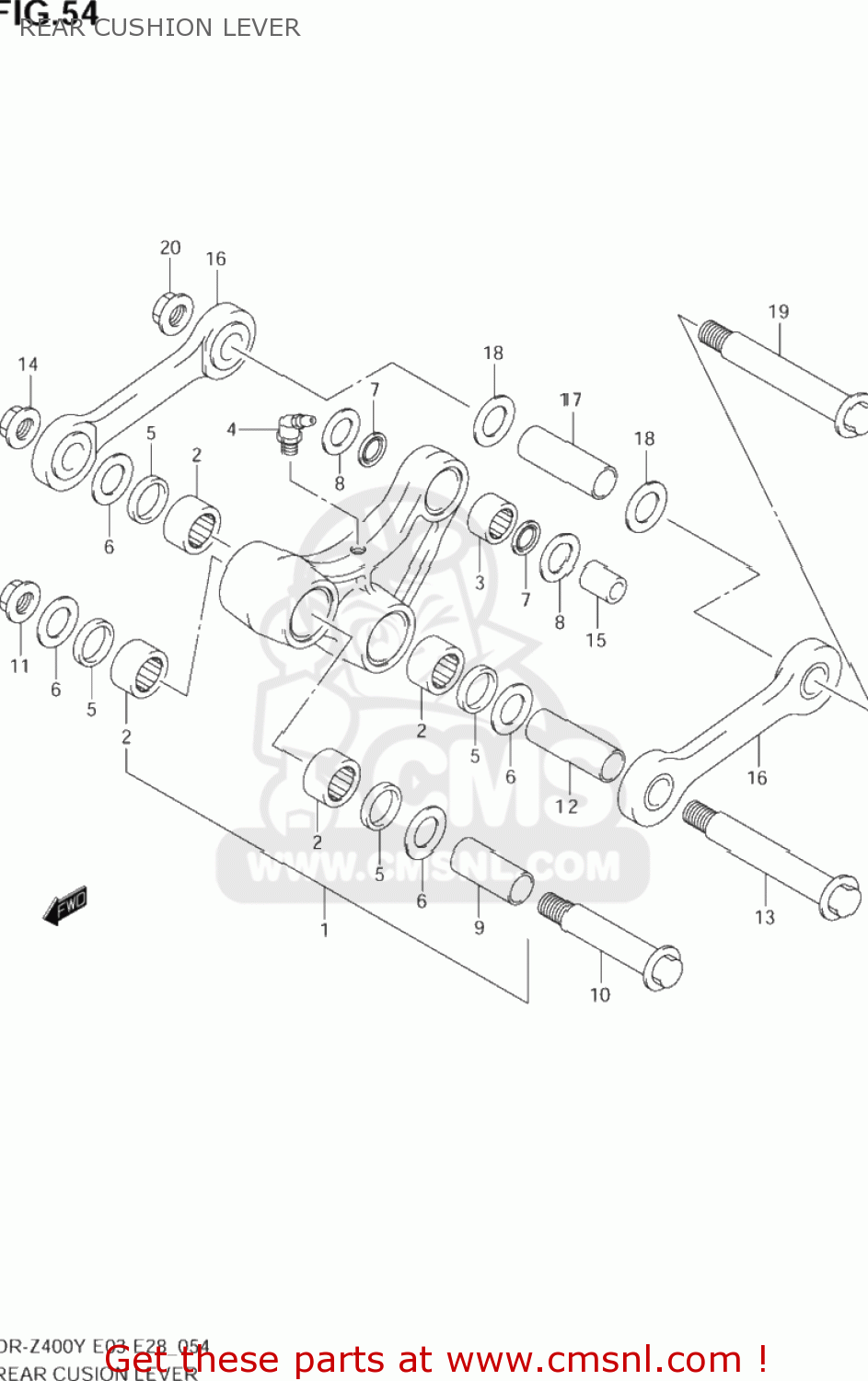 REAR CUSHION LEVER DR-Z400 2000 (Y) USA (E03) DRZ400 DR Z400