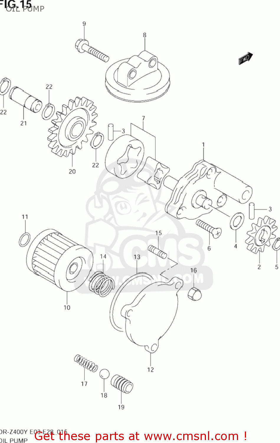 OIL PUMP DR-Z400 2001 (K1) USA (E03) DRZ400 DR Z400
