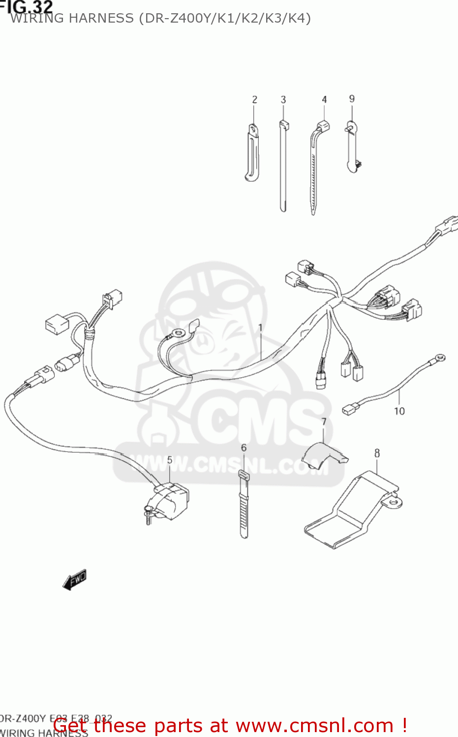 WIRING HARNESS (DR-Z400Y/K1/K2/K3/K4) DR-Z400 2001 (K1) USA (E03) DRZ400 DR Z400
