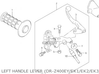 LEFT HANDLE LEVER (DR-Z400EY/EK1/EK2/EK3/EK4) - DR-Z400 2001 (K1) USA (E03) DRZ400 DR Z400