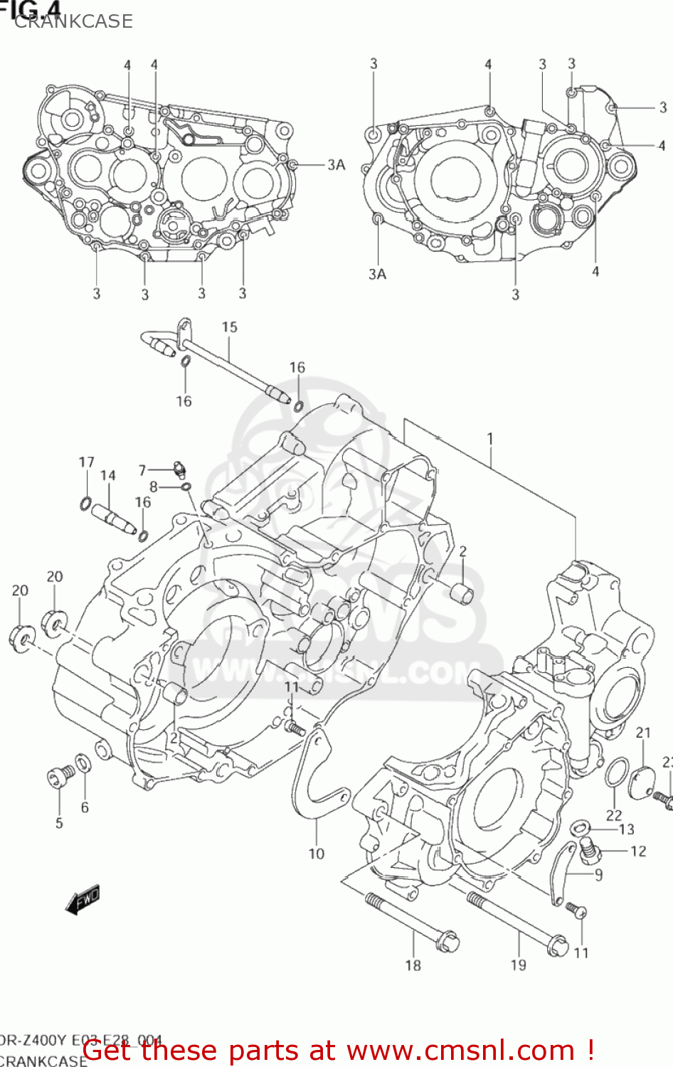 CRANKCASE DR-Z400 2002 (K2) USA (E03) DRZ400 DR Z400