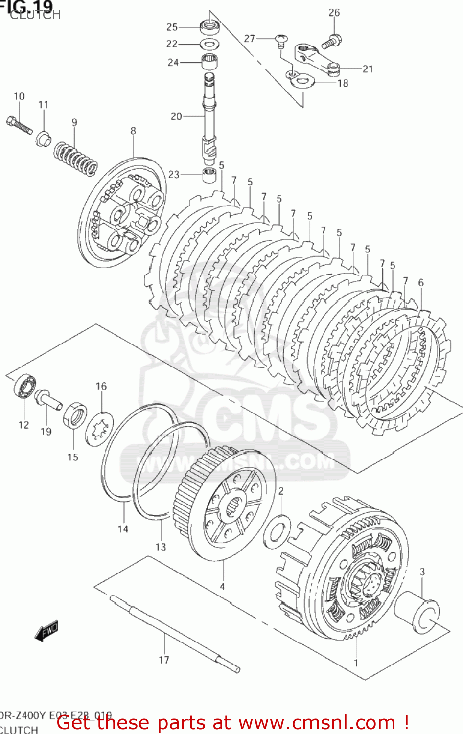 CLUTCH DR-Z400 2003 (K3) USA (E03) DRZ400 DR Z400