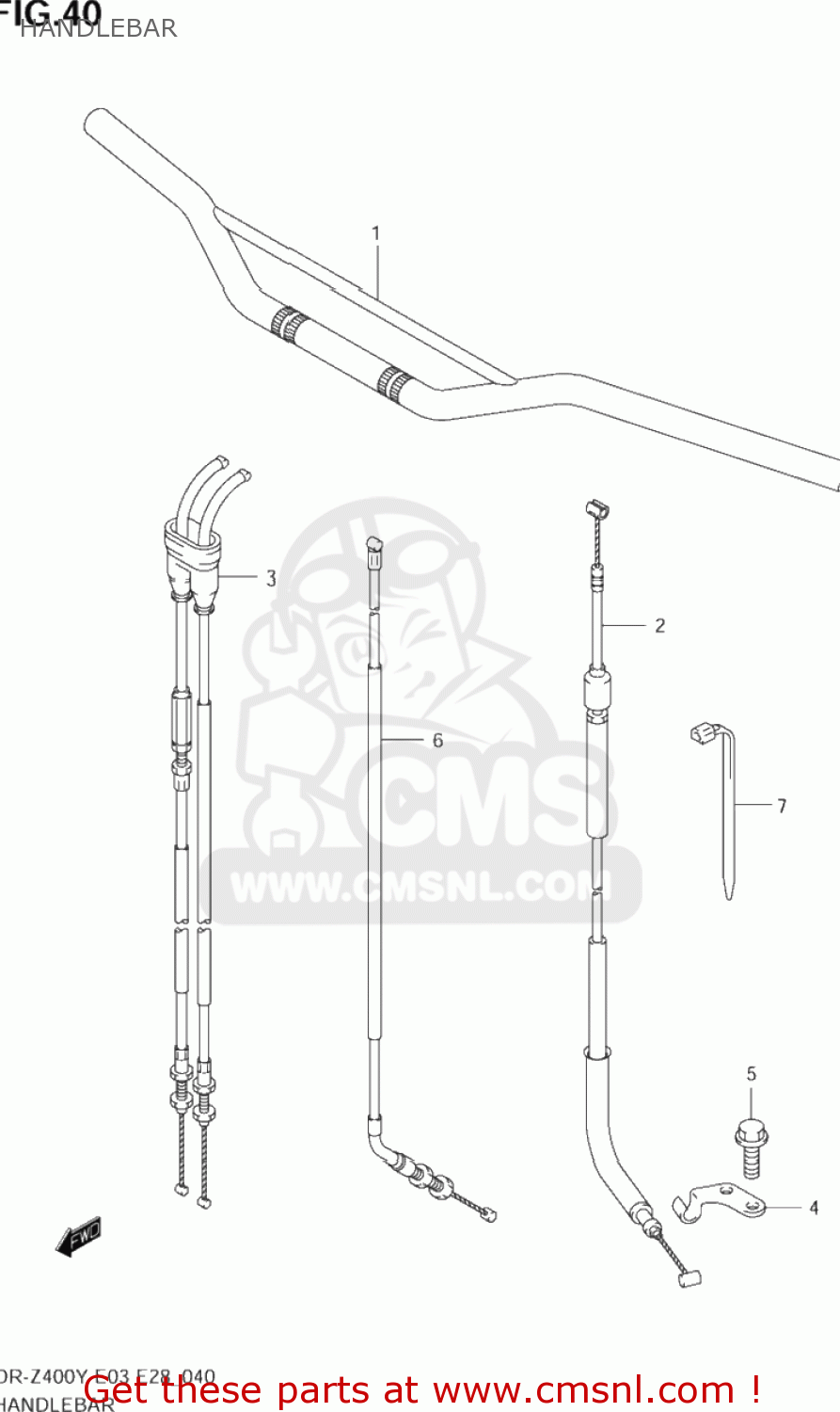 HANDLEBAR DR-Z400 2003 (K3) USA (E03) DRZ400 DR Z400