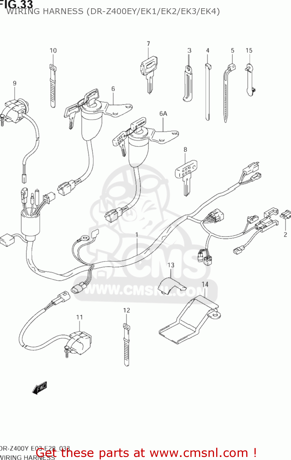 WIRING HARNESS (DR-Z400EY/EK1/EK2/EK3/EK4) DR-Z400 2003 (K3) USA (E03) DRZ400 DR Z400