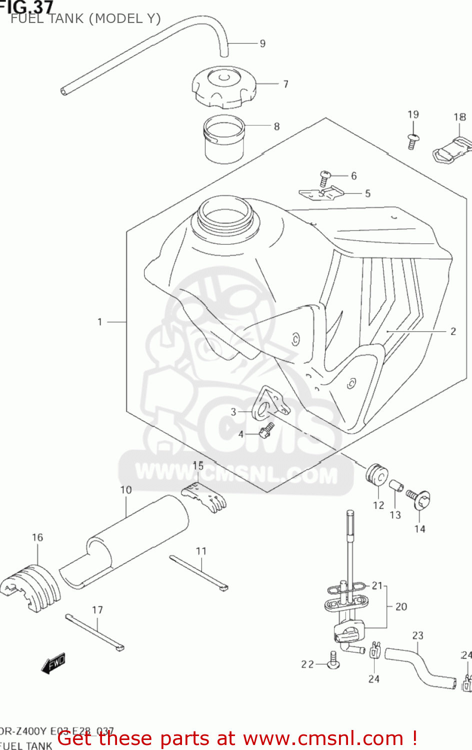 FUEL TANK (MODEL Y) DR-Z400 2004 (K4) USA (E03) DRZ400 DR Z400