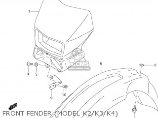 FRONT FENDER (MODEL K2/K3/K4) - DR-Z400 2004 (K4) USA (E03) DRZ400 DR Z400