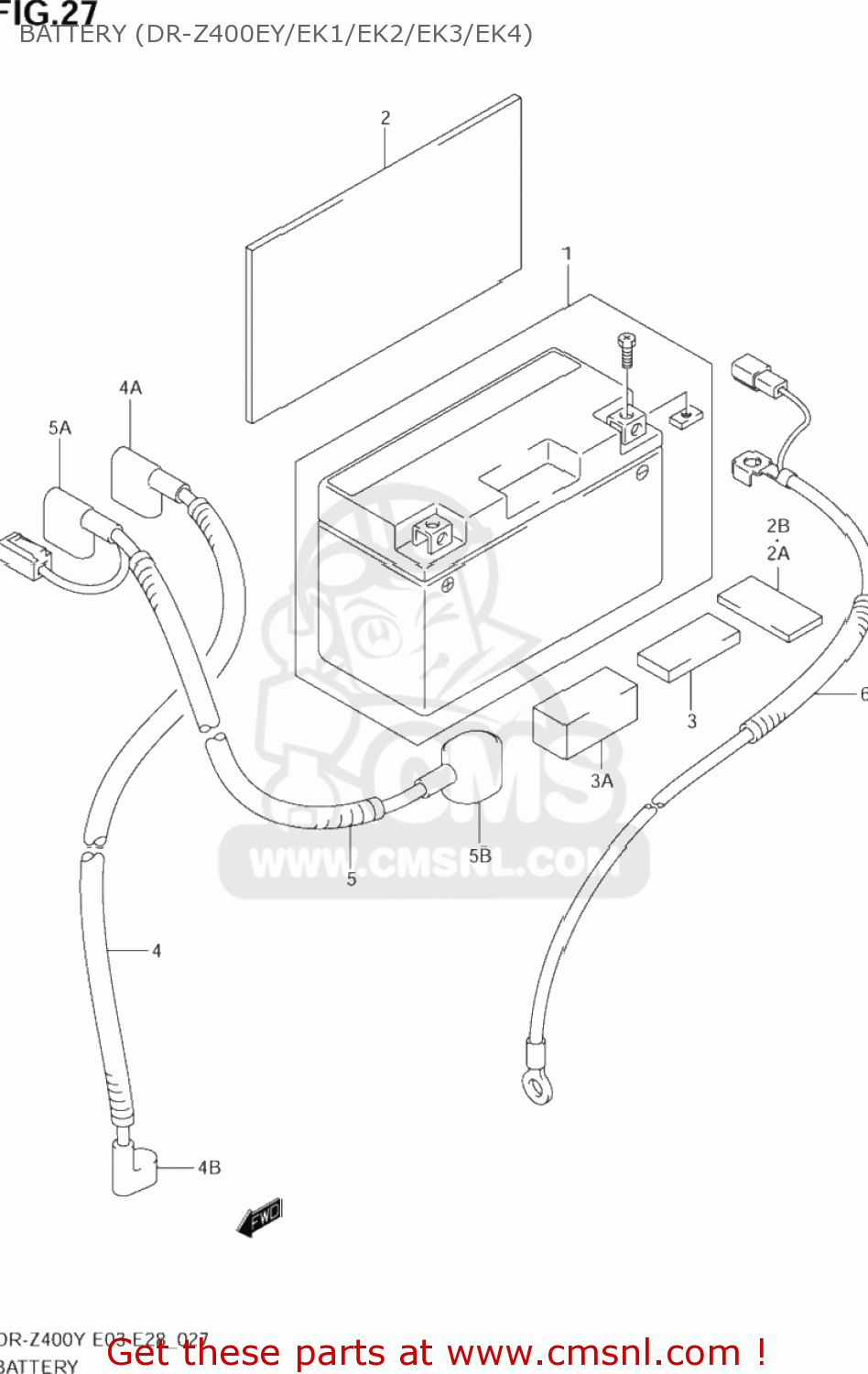 BATTERY (DR-Z400EY/EK1/EK2/EK3/EK4) DR-Z400E 2001 (K1) USA (E03) DRZ400E DR Z400E