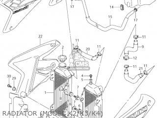 RADIATOR (MODEL K2/K3/K4) - DR-Z400E 2001 (K1) USA (E03) DRZ400E DR Z400E