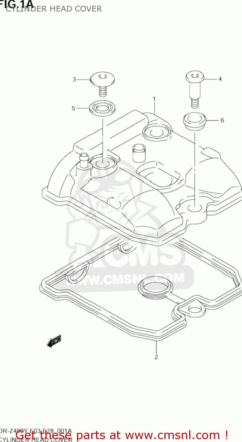 CYLINDER HEAD COVER DR-Z400E 2002 (K2) USA (E03) DRZ400E DR Z400E