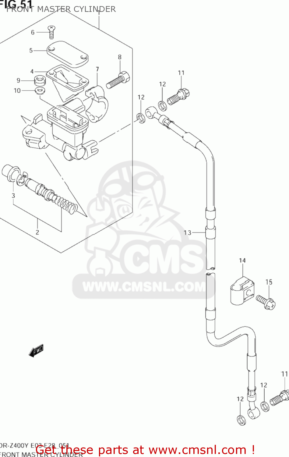 FRONT MASTER CYLINDER DR-Z400E 2002 (K2) USA (E03) DRZ400E DR Z400E