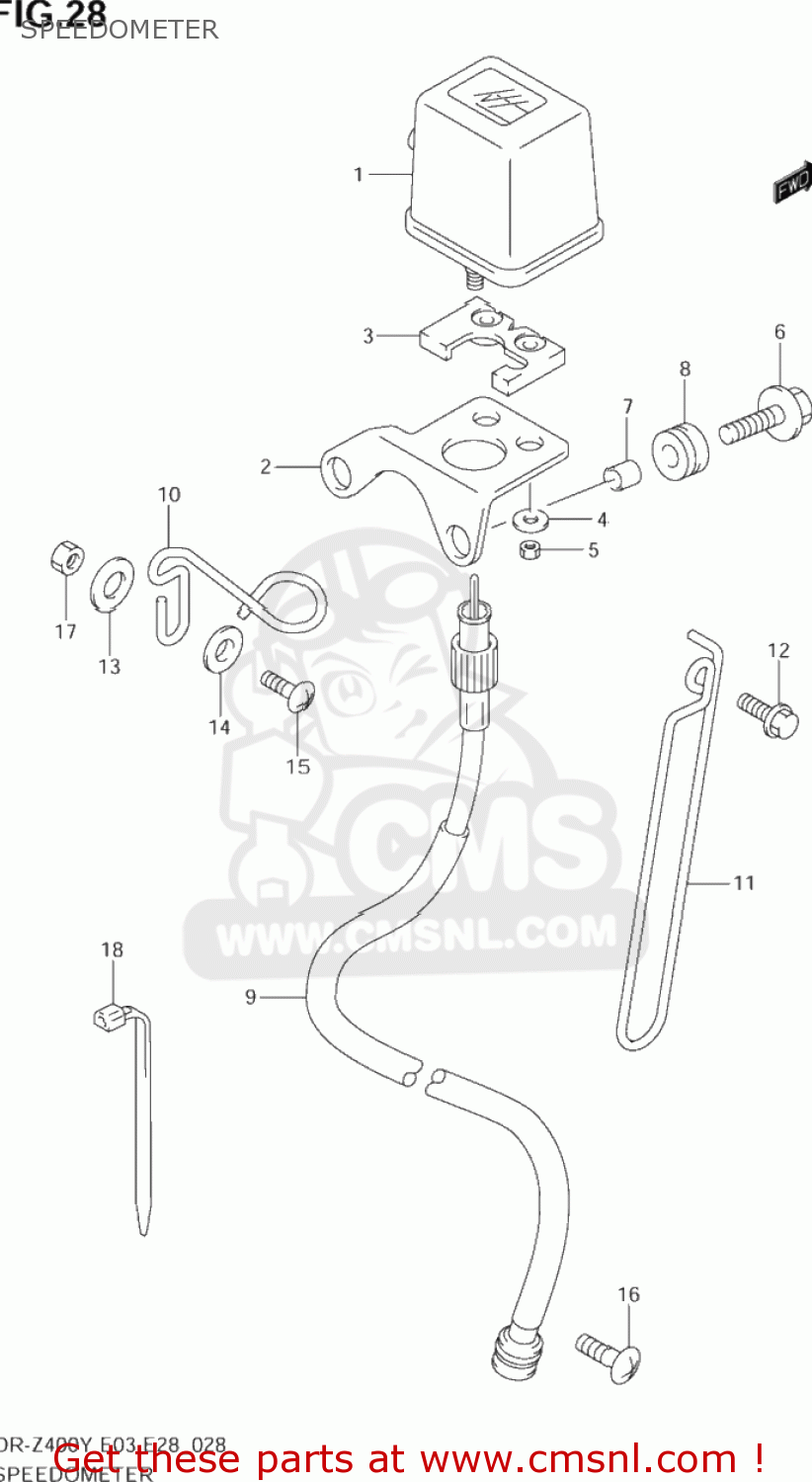 SPEEDOMETER DR-Z400E 2002 (K2) USA (E03) DRZ400E DR Z400E