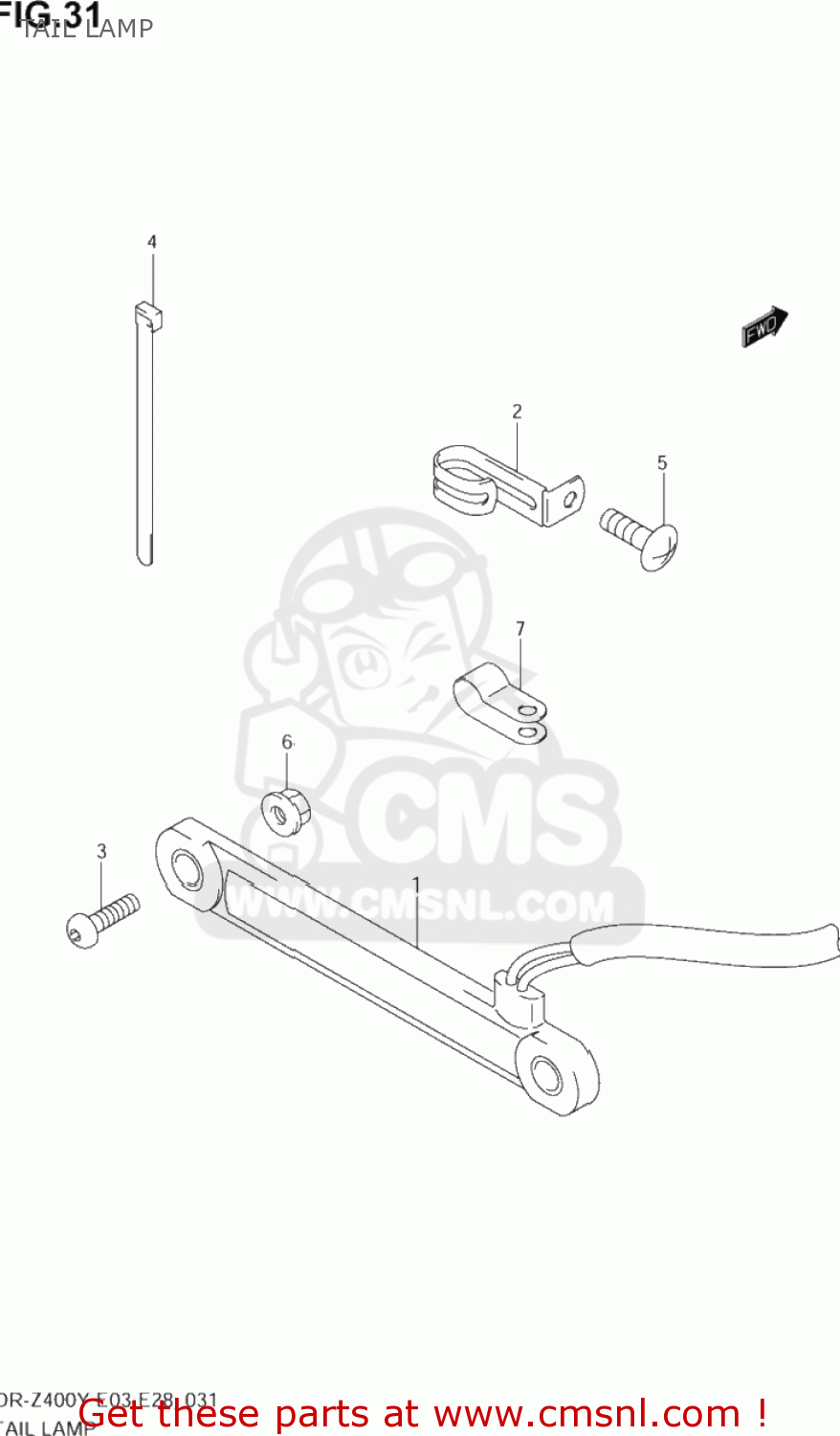 TAIL LAMP DR-Z400E 2002 (K2) USA (E03) DRZ400E DR Z400E