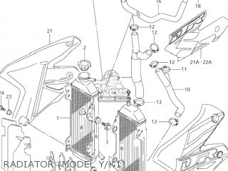 RADIATOR (MODEL Y/K1) - DR-Z400E 2002 (K2) USA (E03) DRZ400E DR Z400E
