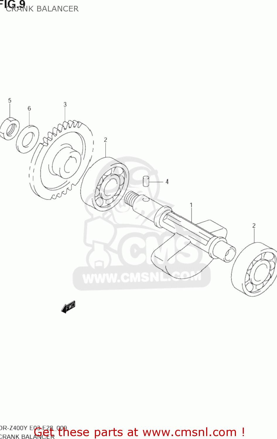 CRANK BALANCER DR-Z400E 2003 (K3) USA (E03) DRZ400E DR Z400E