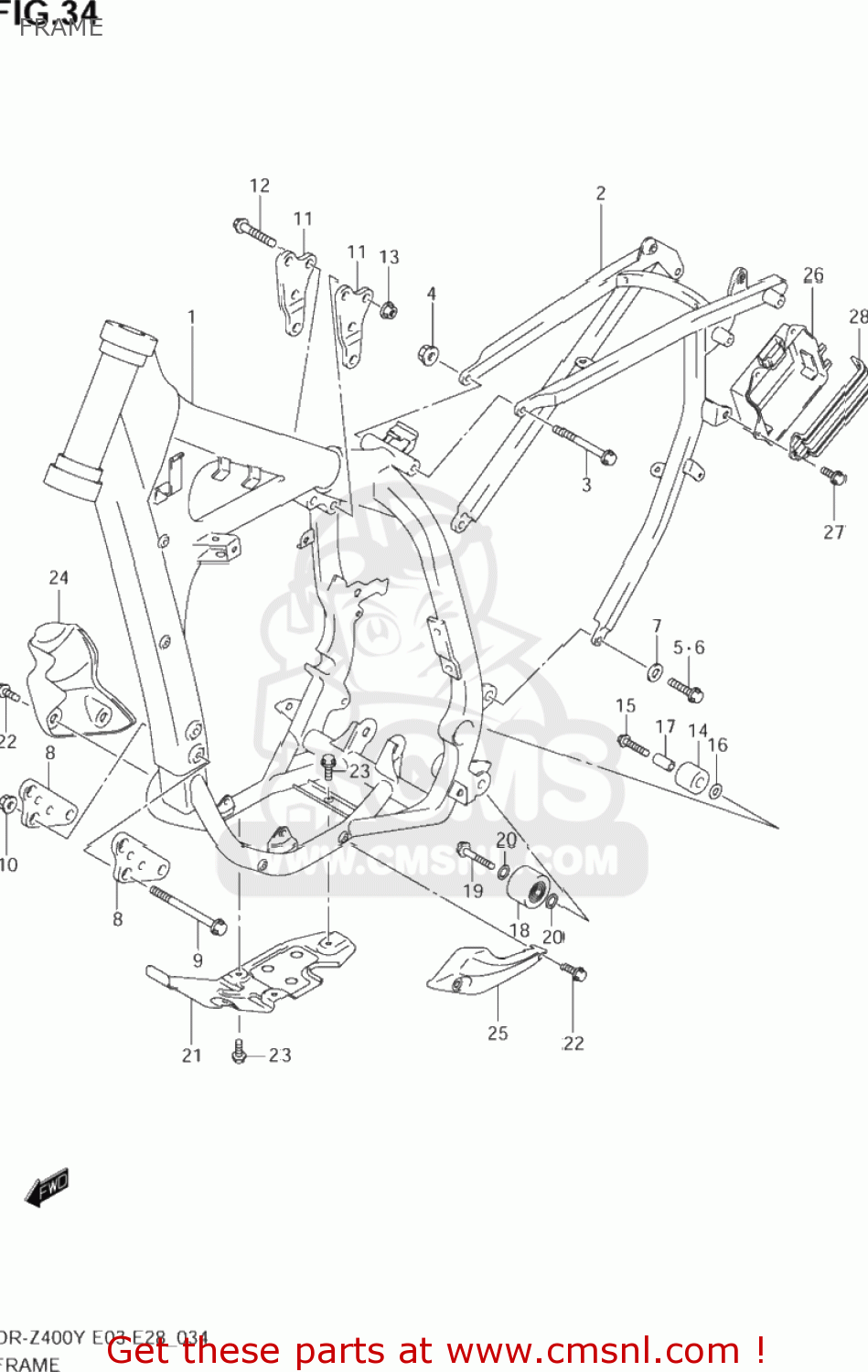FRAME DR-Z400E 2003 (K3) USA (E03) DRZ400E DR Z400E
