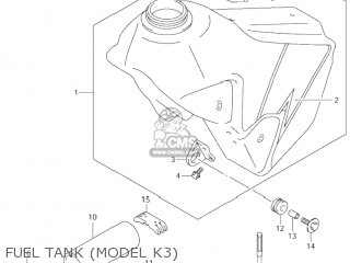 FUEL TANK (MODEL K3) - DR-Z400E 2003 (K3) USA (E03) DRZ400E DR Z400E