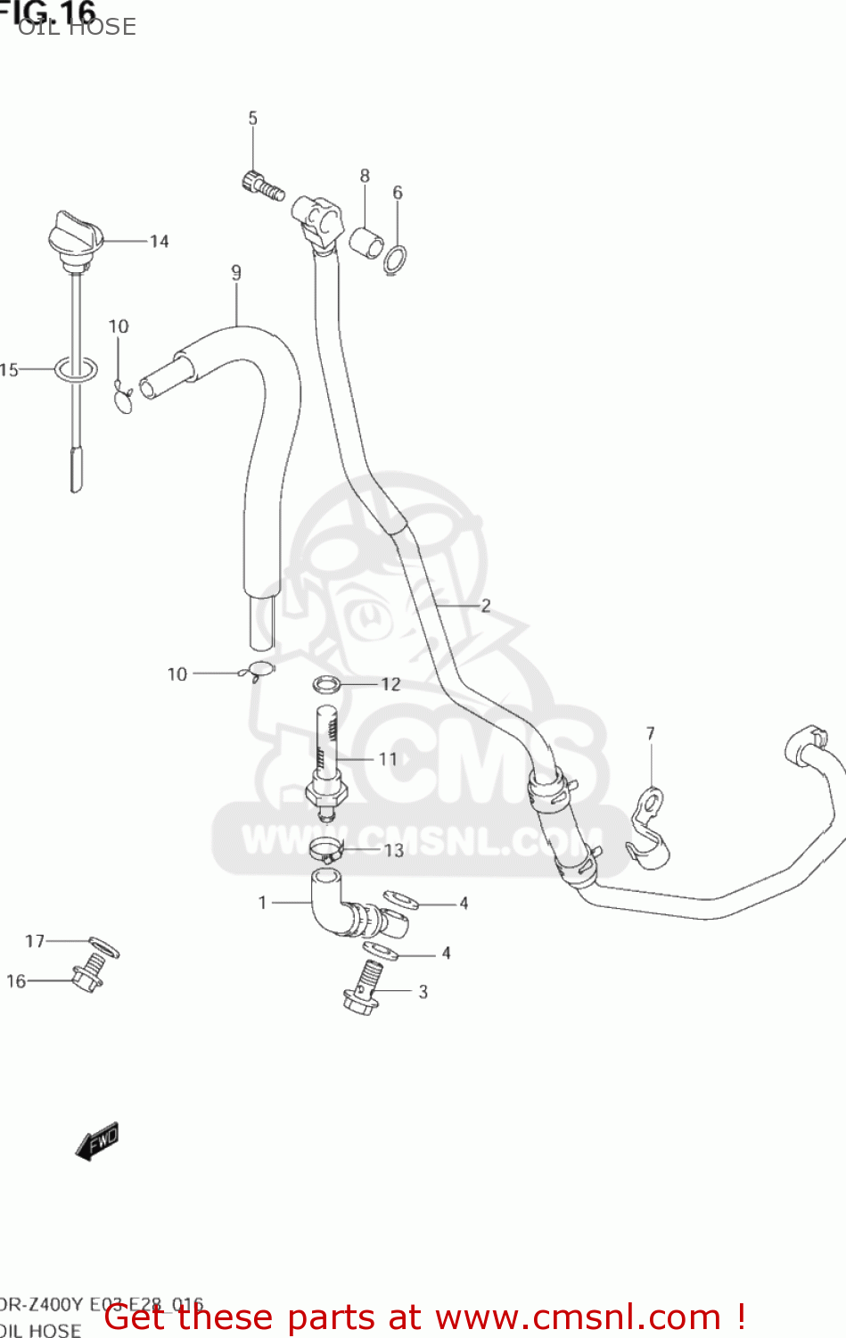 OIL HOSE DR-Z400E 2004 (K4) USA (E03) DRZ400E DR Z400E