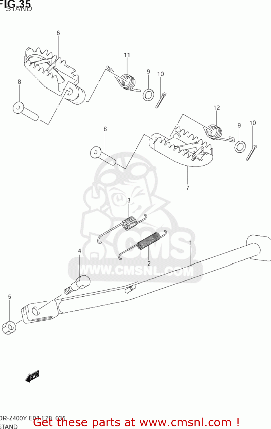 STAND DR-Z400E 2004 (K4) USA (E03) DRZ400E DR Z400E