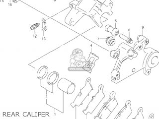 REAR CALIPER - DR-Z400E 2004 (K4) USA (E03) DRZ400E DR Z400E