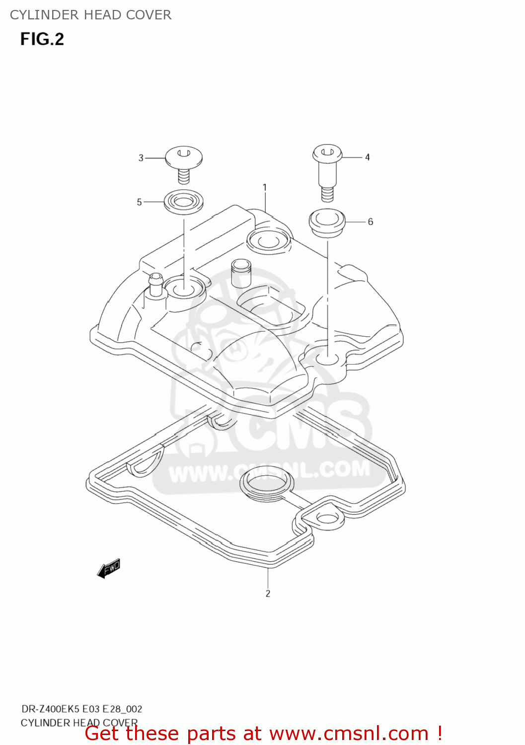 CYLINDER HEAD COVER DR-Z400E 2005 (K5) USA (E03) DRZ400E DR Z400E