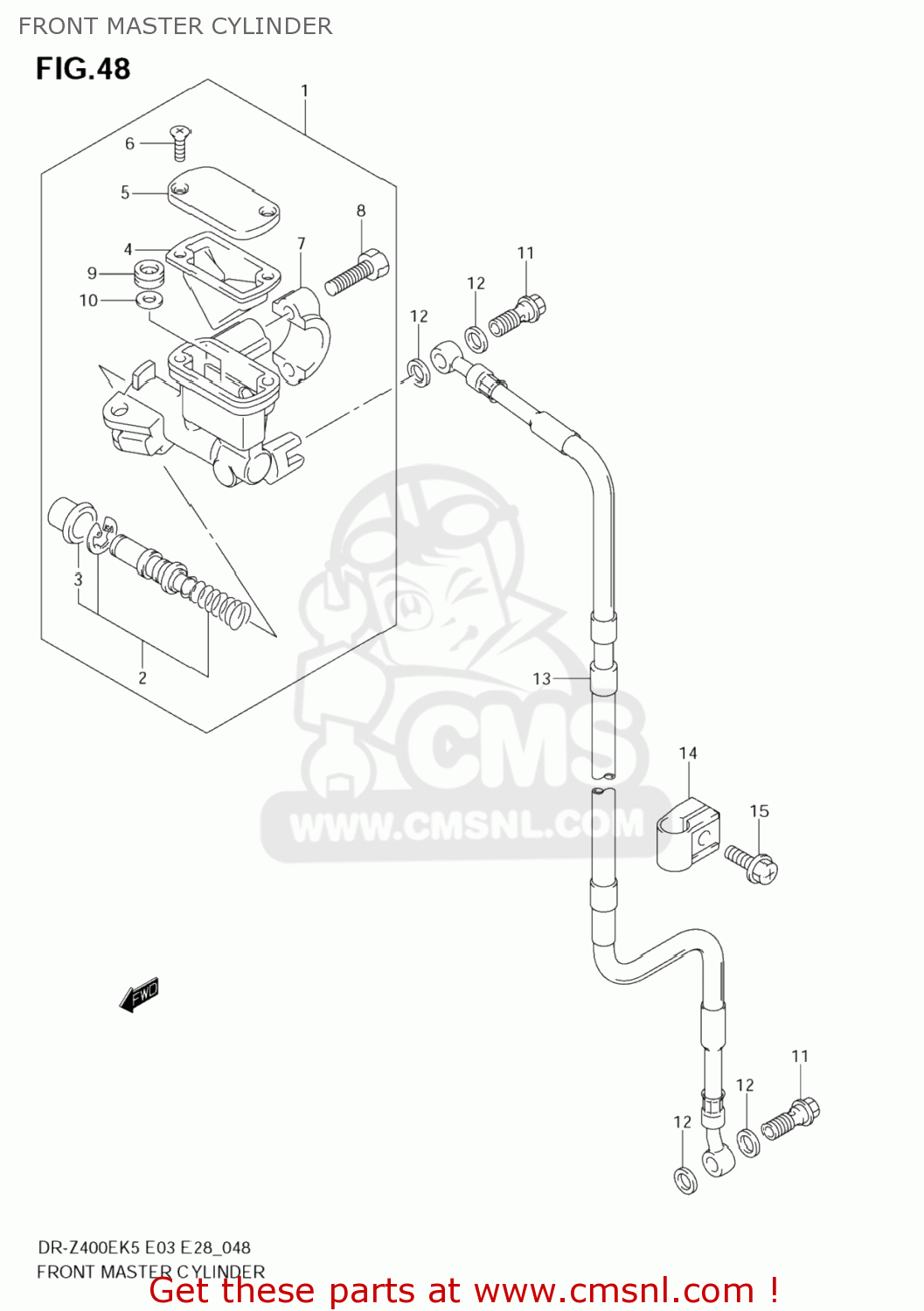 FRONT MASTER CYLINDER DR-Z400E 2005 (K5) USA (E03) DRZ400E DR Z400E